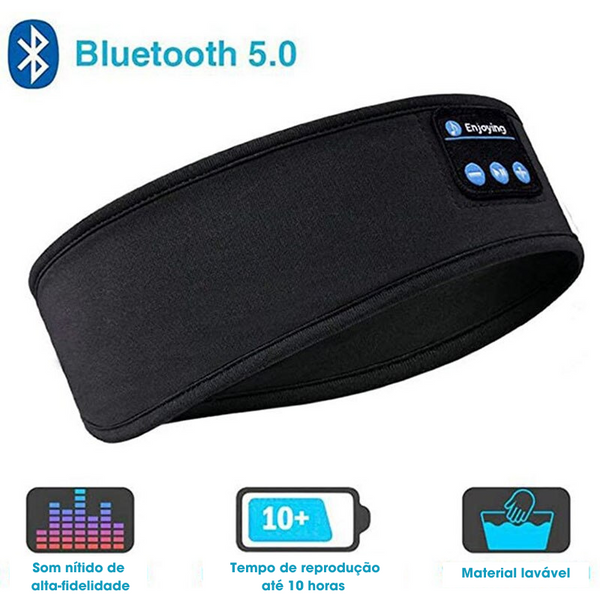 Headband Bluetooth Elástico para Esportes - Máscara de Dormir com Música